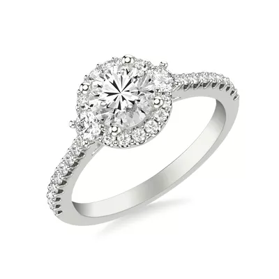 Gisele Diamond Halo Engagement Ring