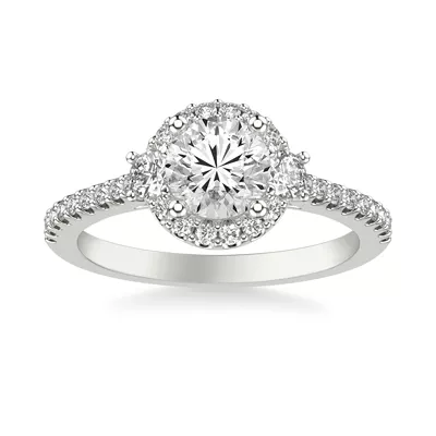 Gisele Diamond Halo Engagement Ring