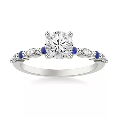 Alanna Sapphire Accent Engagement Ring