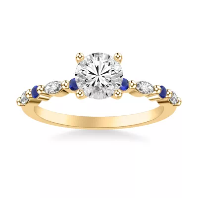 Alanna Sapphire Accent Engagement Ring