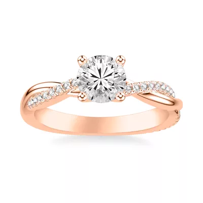 Sabine Crossover Pave Engagement Ring