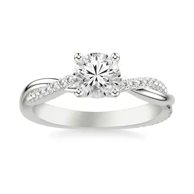 Sabine Crossover Pave Engagement Ring