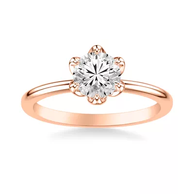 Blanche Six-Prong Petal Shaped Solitaire Engagement Ring