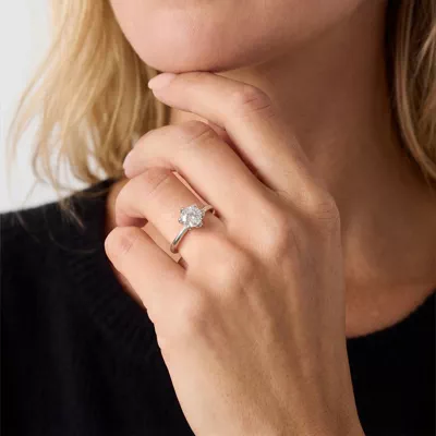 Blanche Six-Prong Petal Shaped Solitaire Engagement Ring