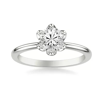 Blanche Six-Prong Petal Shaped Solitaire Engagement Ring