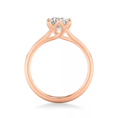 Cherry Petal Cathedral Solitaire Engagement Ring