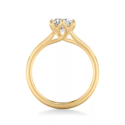 Cherry Petal Cathedral Solitaire Engagement Ring