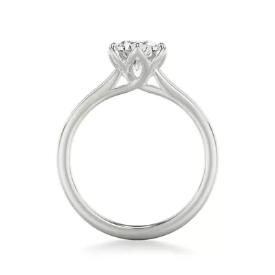 Cherry Petal Cathedral Solitaire Engagement Ring