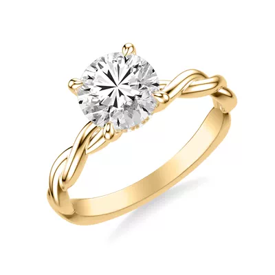 Whitely Twist Hidden Halo Lab Engagement Ring