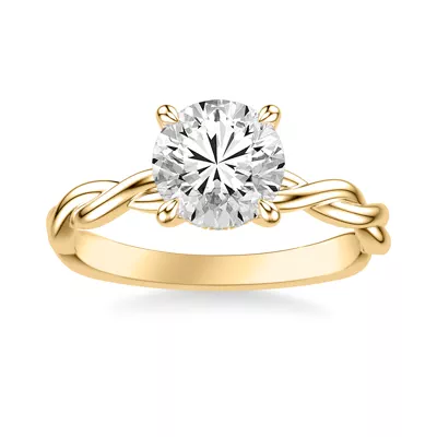 Whitely Twist Hidden Halo Lab Engagement Ring