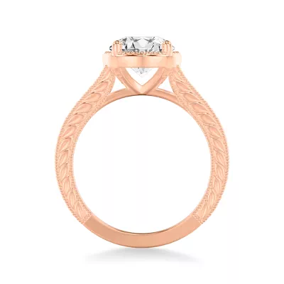 Bellavere Vintage Beaded Halo Engagement Ring