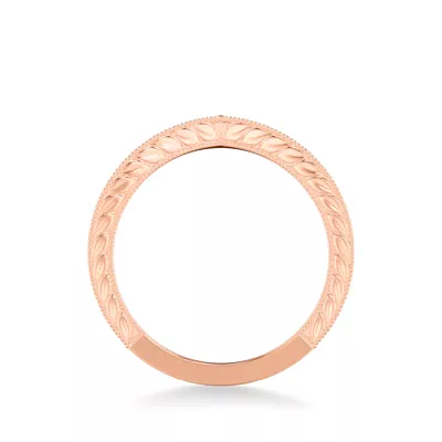 Bellavere Vintage Engraved Chevron Wedding Band