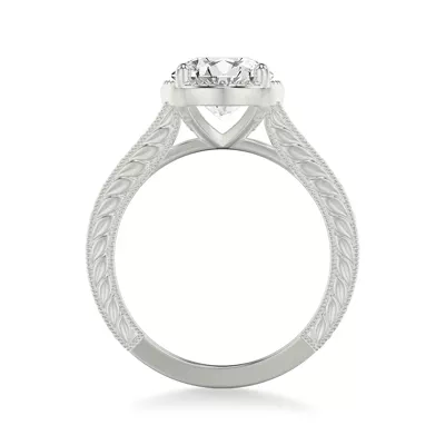 Bellavere Vintage Beaded Halo Engagement Ring