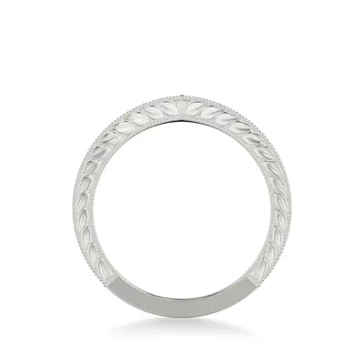Bellavere Vintage Engraved Chevron Wedding Band