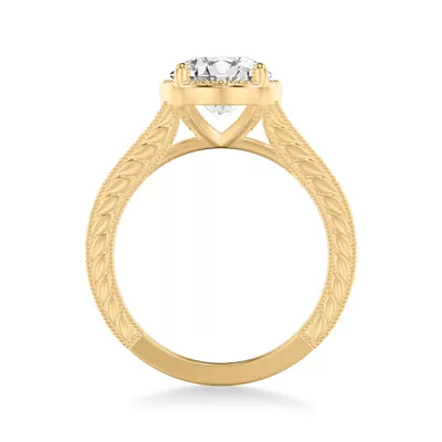 Bellavere Vintage Beaded Halo Engagement Ring
