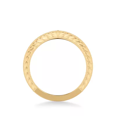 Bellavere Vintage Engraved Chevron Wedding Band