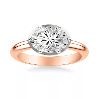 Domo East-West Bezel Solitaire Engagement Ring