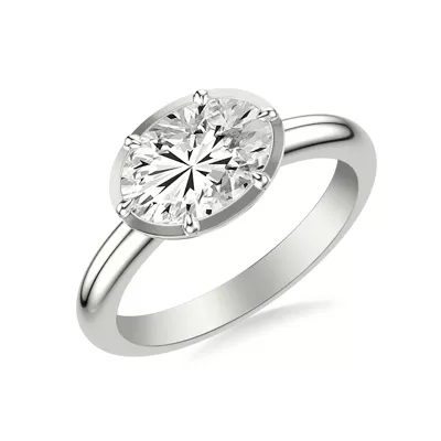 Domo East-West Bezel Solitaire Engagement Ring