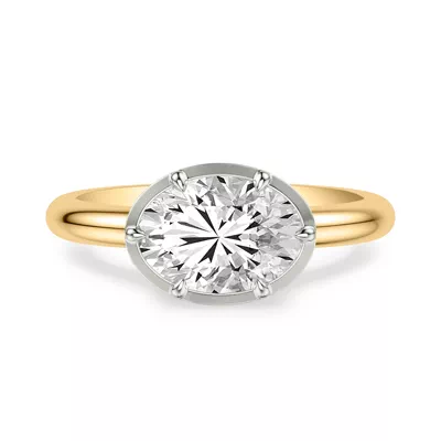 Domo East-West Bezel Solitaire Engagement Ring