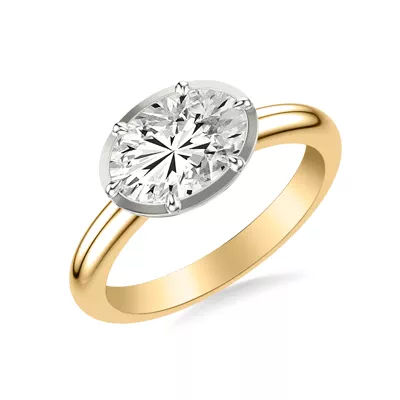 Domo East-West Bezel Solitaire Engagement Ring