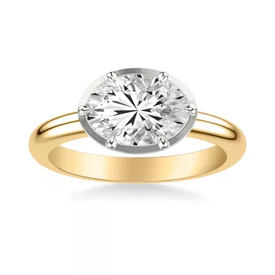 Domo East-West Bezel Solitaire Engagement Ring