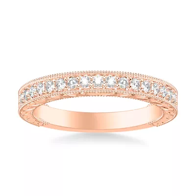 Kensie Grand Engraved Pavé Lab Diamond Band