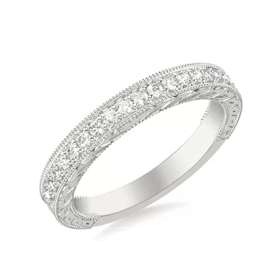 Kensie Grand Engraved Pavé Diamond Band