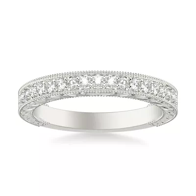 Kensie Grand Engraved Pavé Diamond Band