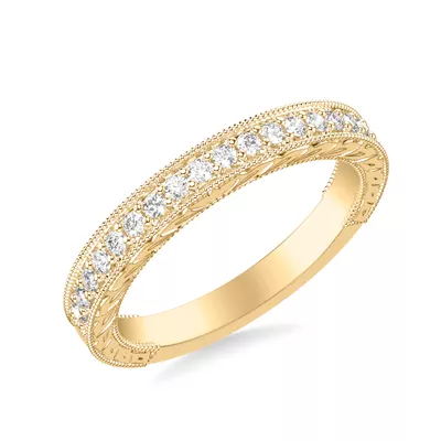 Kensie Grand Engraved Pavé Diamond Band