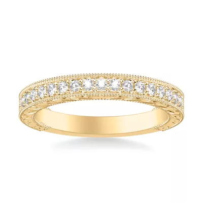 Kensie Grand Engraved Pavé Diamond Band