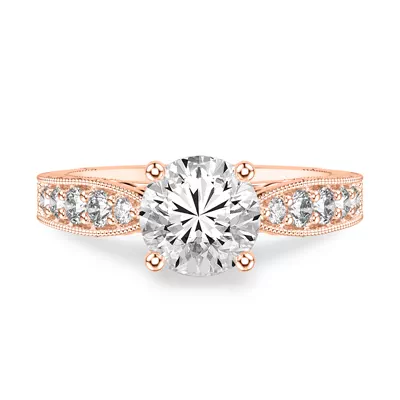 Kensie Grand Engraved Pavé Engagement Ring