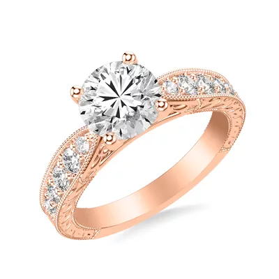 Kensie Grand Engraved Pavé Engagement Ring