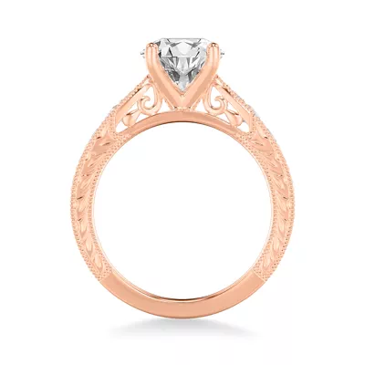 Kensie Grand Engraved Pavé Engagement Ring