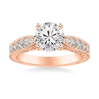 Kensie Grand Engraved Pavé Engagement Ring