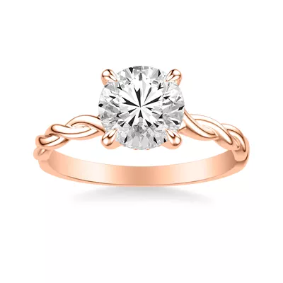 Kayleigh Twist Lab Diamond Hidden Halo Engagement Ring