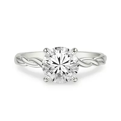 Kayleigh Twist Lab Diamond Hidden Halo Engagement Ring