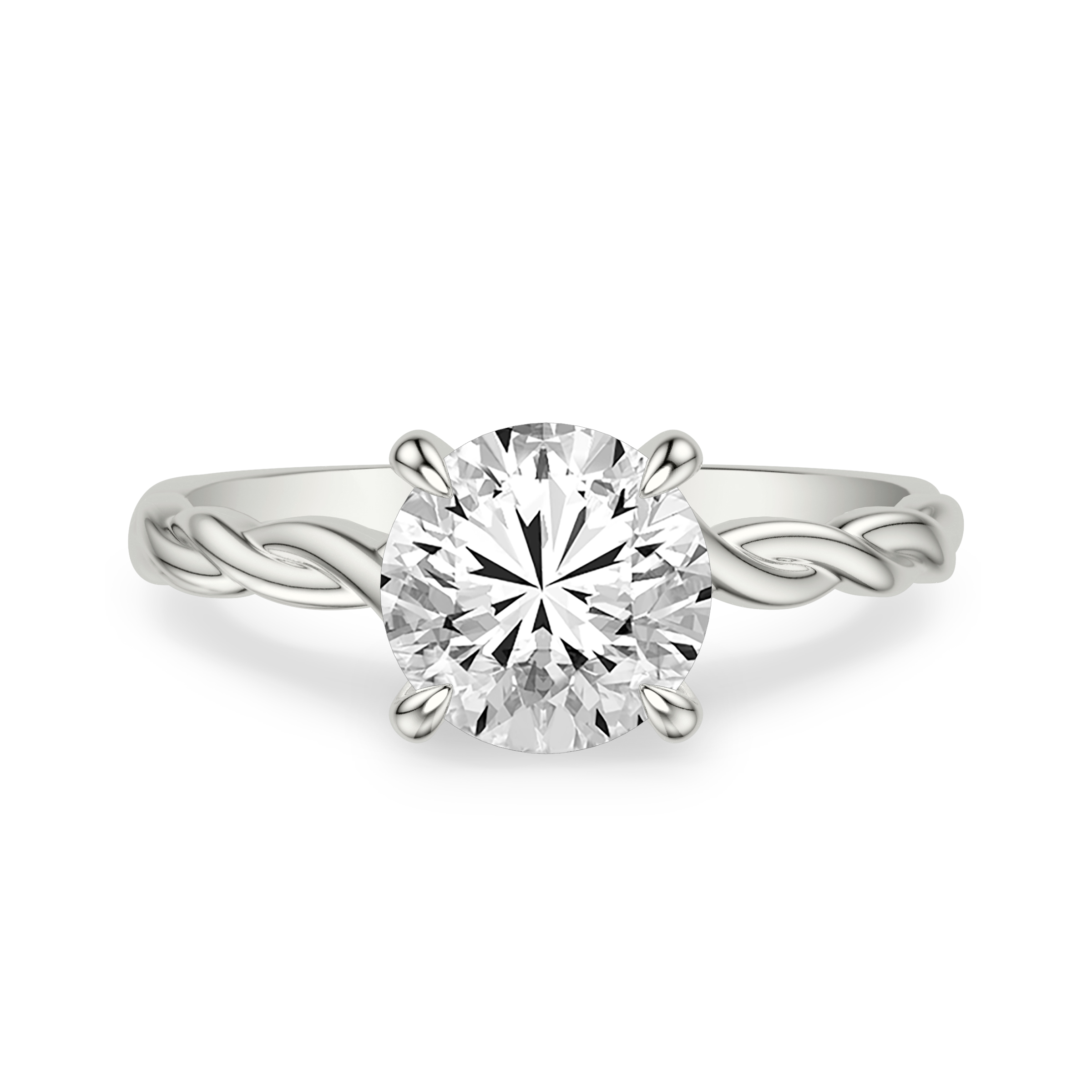 Kayleigh Twist Hidden Halo Engagement Ring