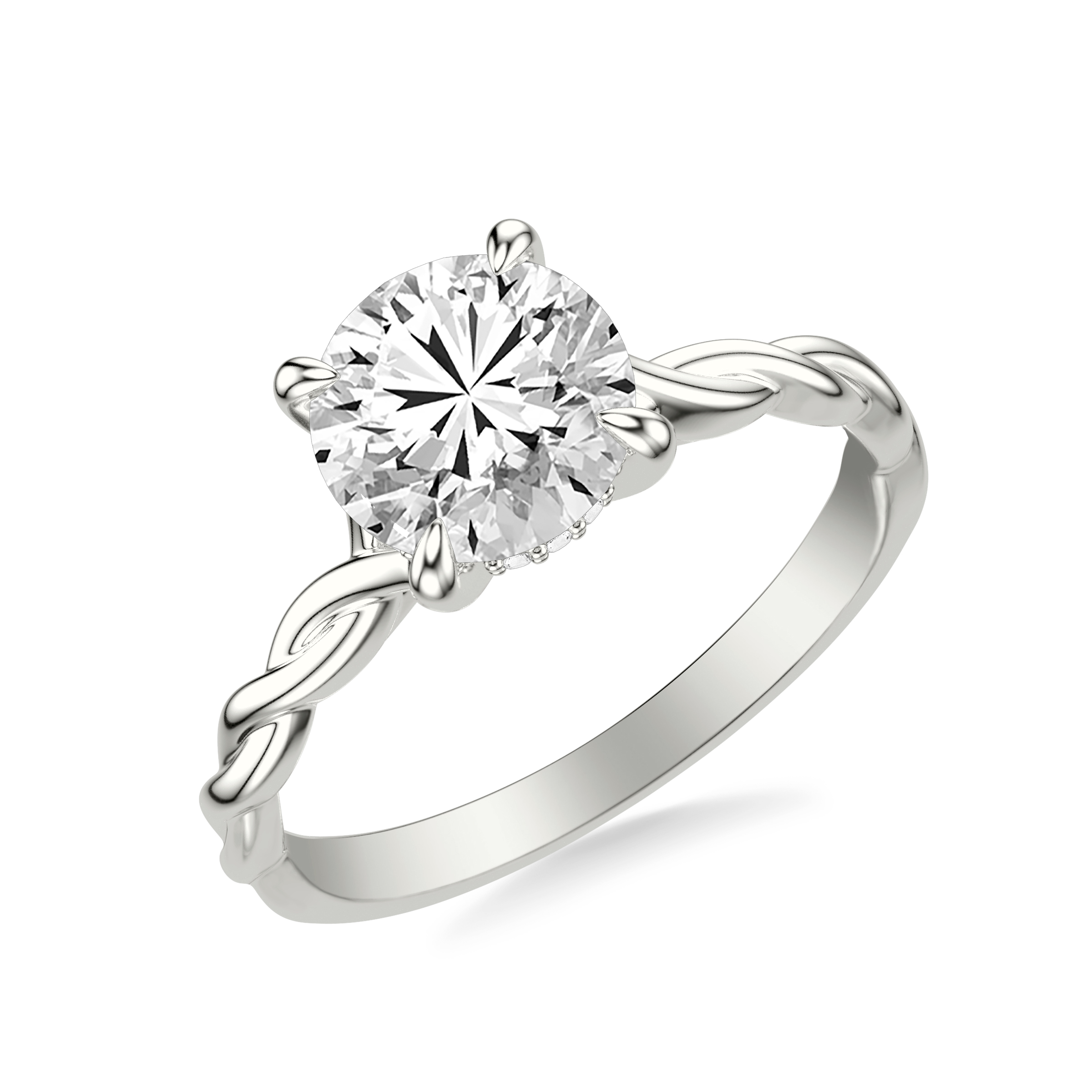 Kayleigh Twist Hidden Halo Engagement Ring