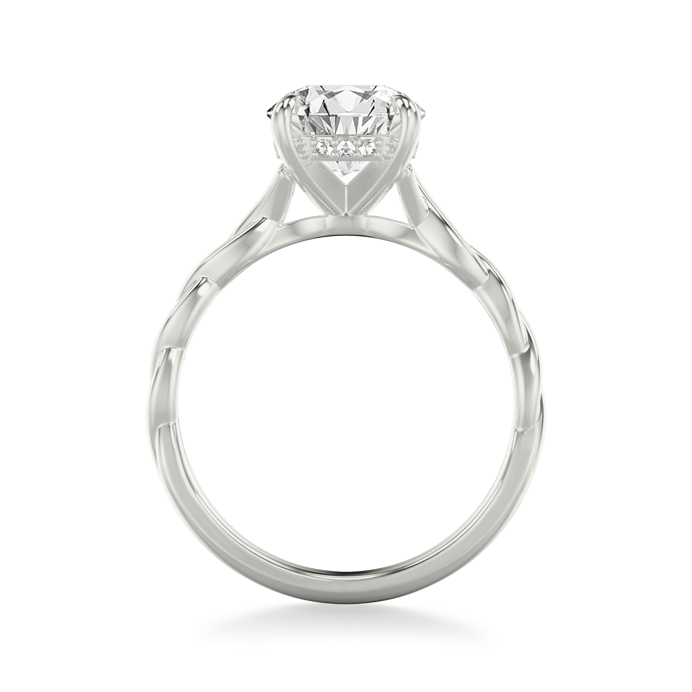 Kayleigh Twist Hidden Halo Engagement Ring
