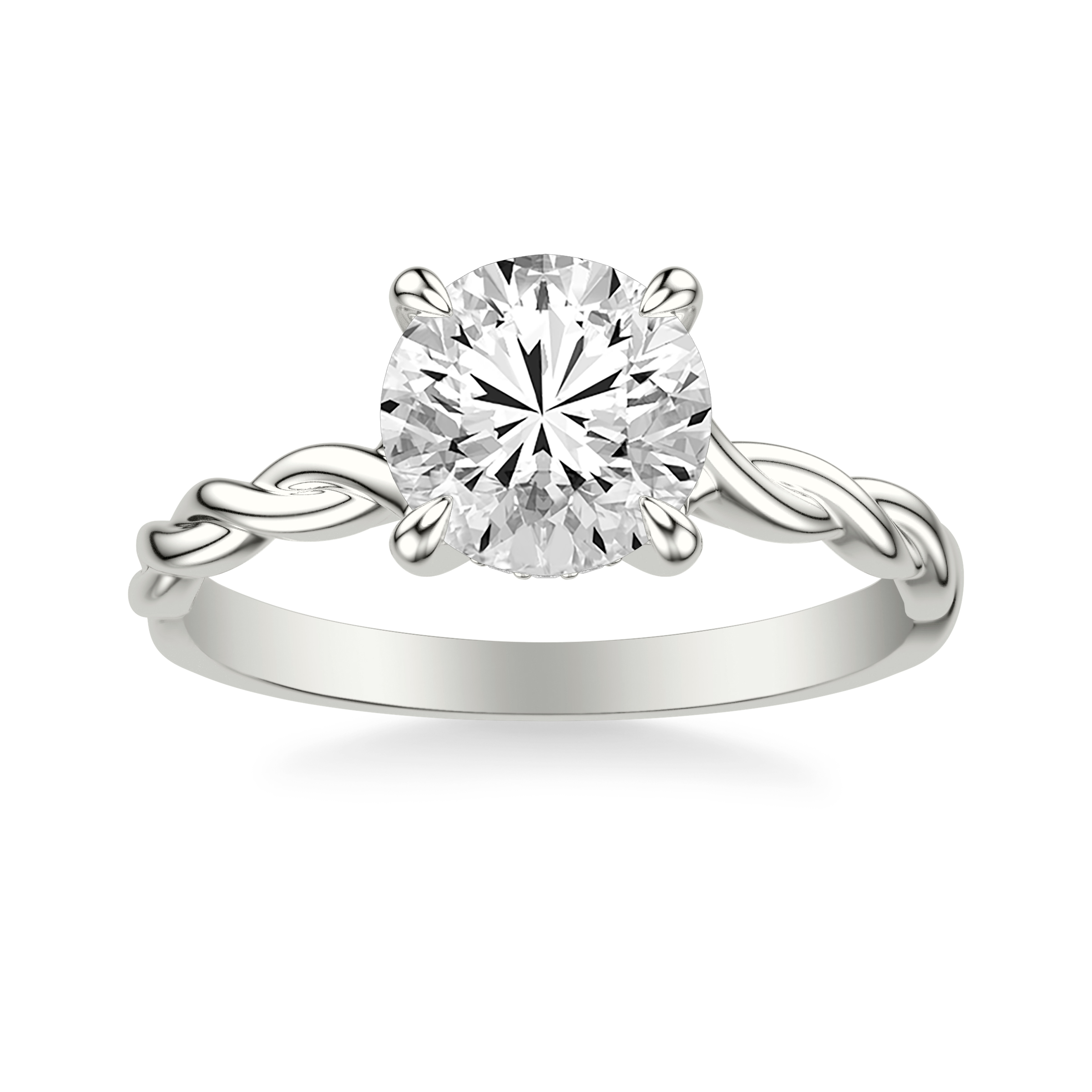 Kayleigh Twist Hidden Halo Engagement Ring