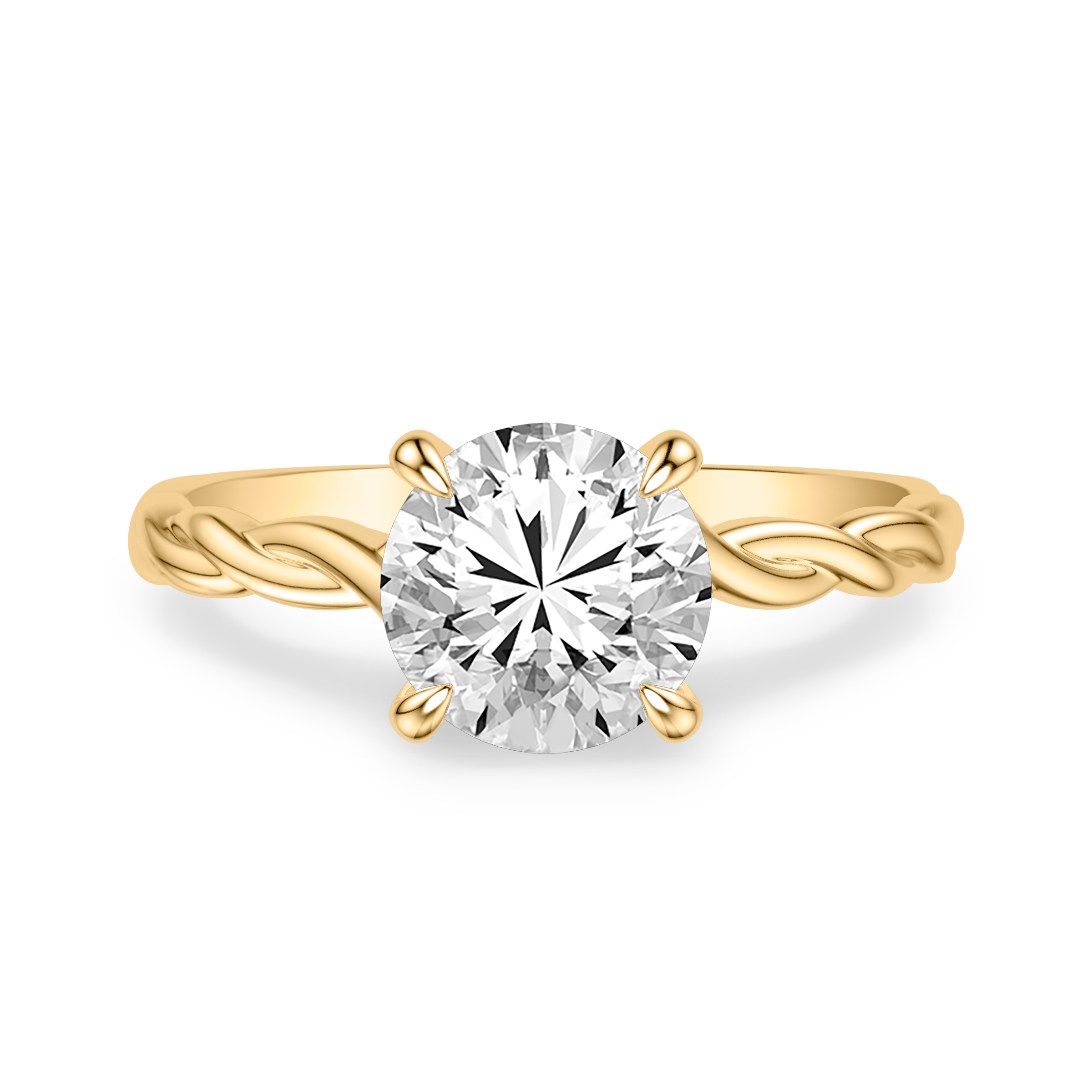 Kayleigh Twist Hidden Halo Engagement Ring