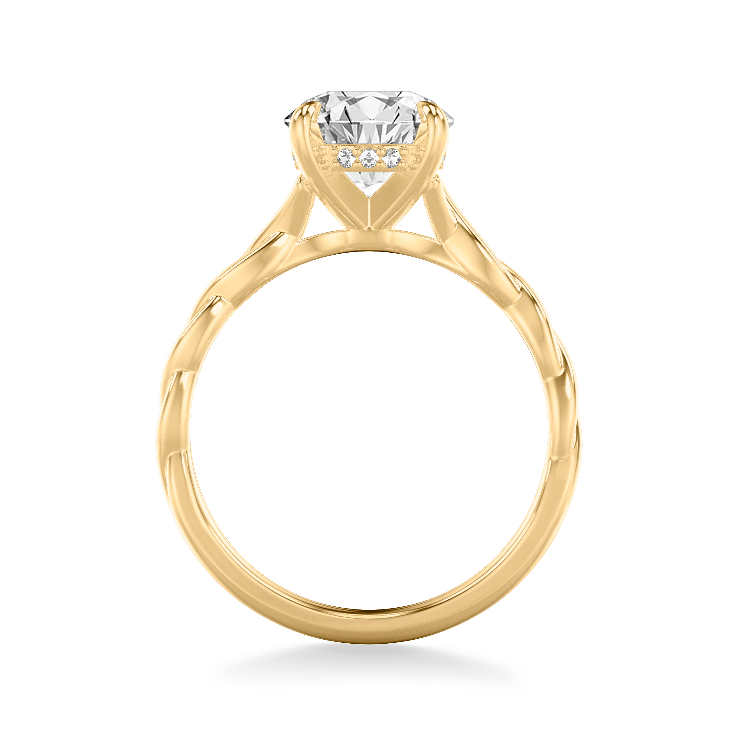 Kayleigh Twist Hidden Halo Engagement Ring