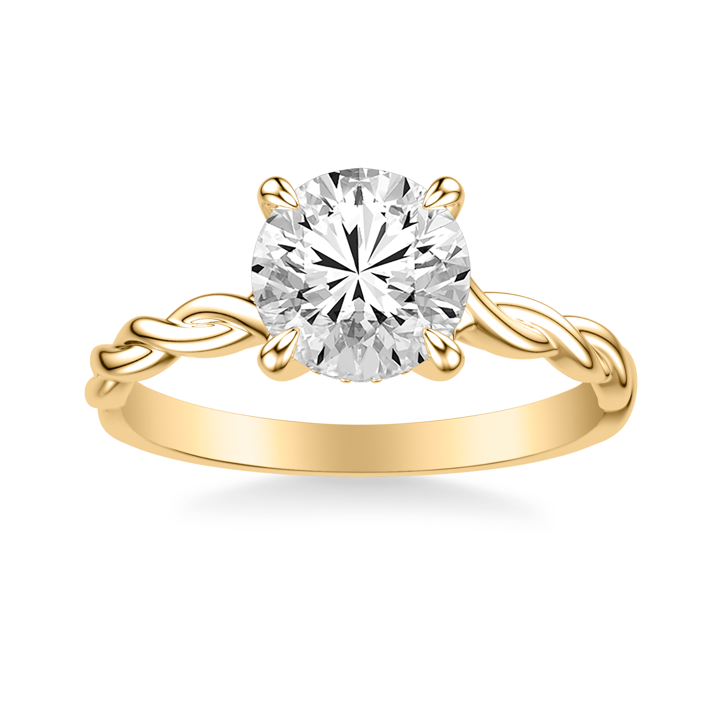 Kayleigh Twist Hidden Halo Engagement Ring