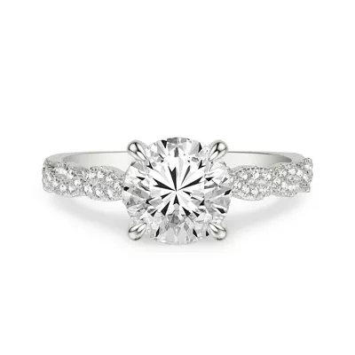 Kayleigh Pavé Lab Diamond Twist Hidden Halo Engagement Ring