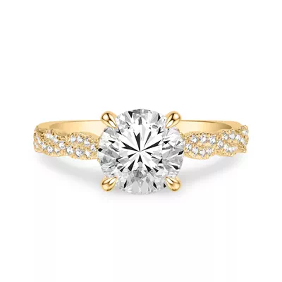 Kayleigh Pavé Lab Diamond Twist Hidden Halo Engagement Ring