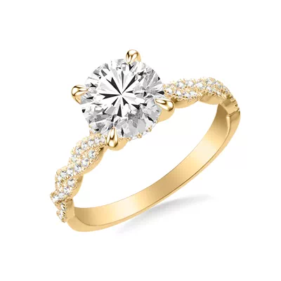 Kayleigh Pavé Lab Diamond Twist Hidden Halo Engagement Ring
