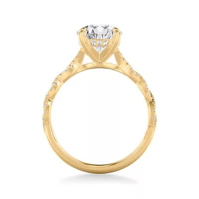 Kayleigh Pavé Lab Diamond Twist Hidden Halo Engagement Ring