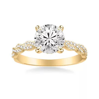 Kayleigh Pavé Lab Diamond Twist Hidden Halo Engagement Ring