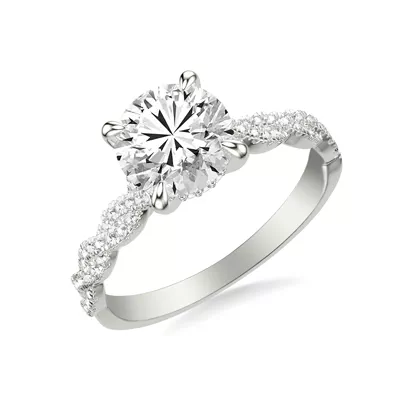 Kayleigh Pavé Lab Diamond Twist Hidden Halo Engagement Ring