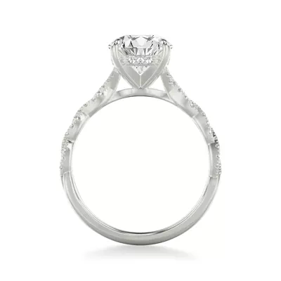 Kayleigh Pavé Lab Diamond Twist Hidden Halo Engagement Ring